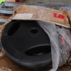 Pair Of New 15 Lb Plastic Covered Weights 20 Firm Has One Inch Hole