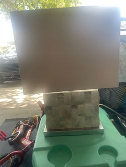Table Lamp with Mosaic Stone Base