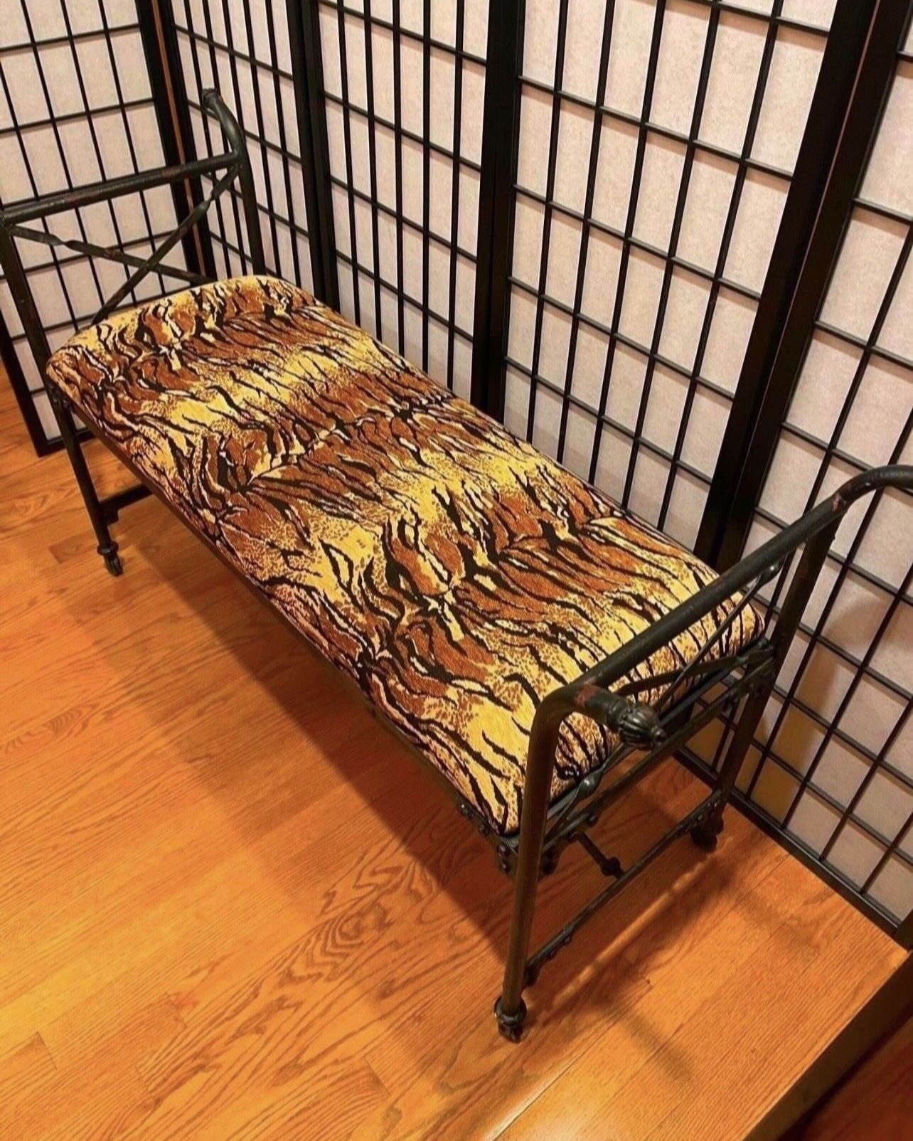 Vintage Wrought Iron Bench/ Settee