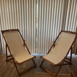 Teak Wood Sling Chairs