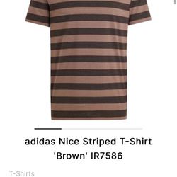 Adidas Nice Striped T-Shirt 'Brown'  Size 2XL Brand New 100% authentic