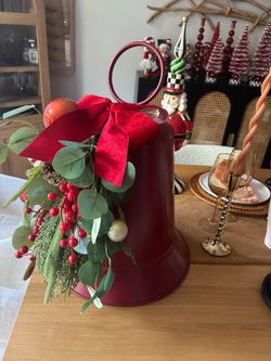 Large  decorative red Christmas bell 22”H x 15”W $45