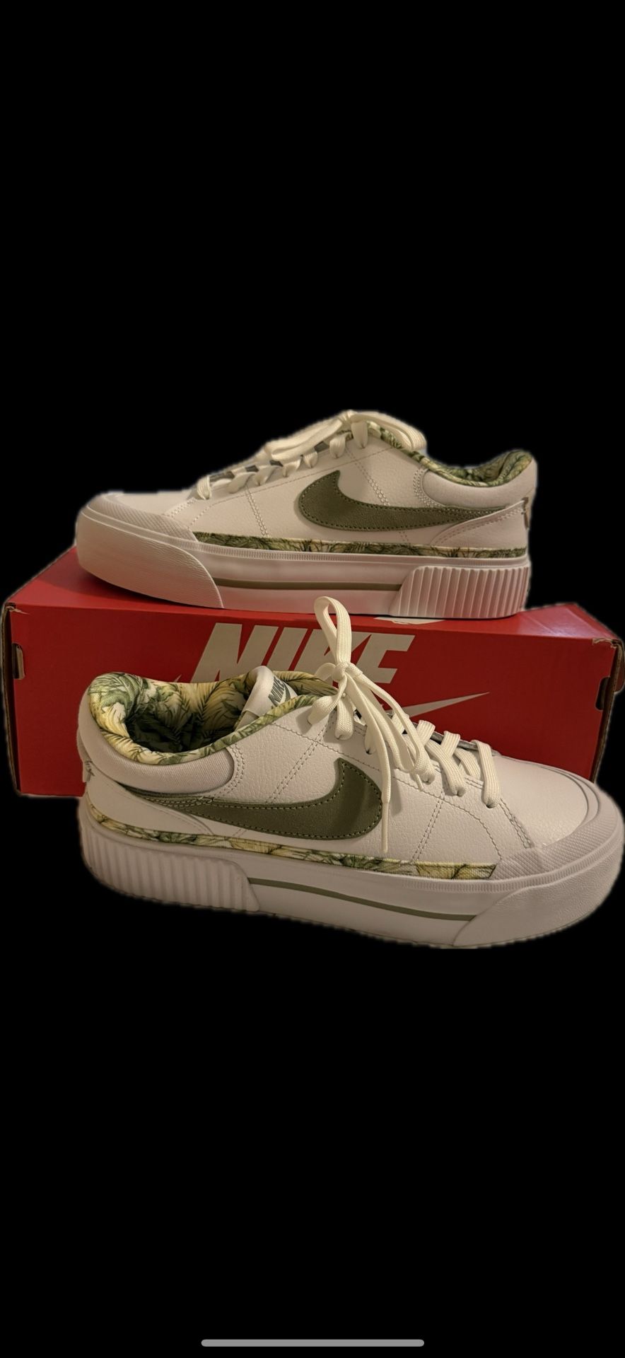 Nike Women’s Court Legacy Lift White Green Multicolor BRAND NEW ORIGINAL BOX