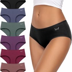 TANSTC Womens Underwear Low Rise Cotton Hipster Panties Soft Stretch Briefs Breathable Ladies Underpants 6 Pack