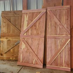 BARN DOOR STYLE CEDAR WOOD 