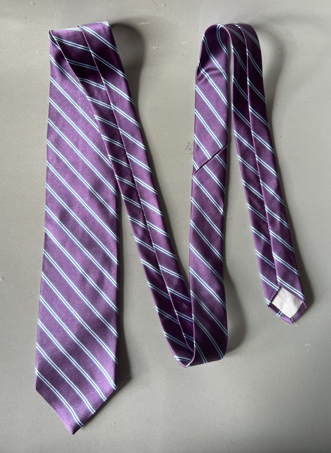 Brooks Brothers 346 Pure Silk Tie Purple Striped   