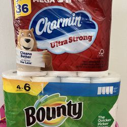 Charmin toilet paper Bounty paper towels all x $18