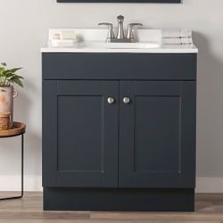 NEW 30” Navy Bathroom Vanity with Top