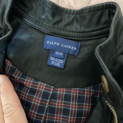 LIKE NEW- Toddler Girls 3/3T Polo Ralph Lauren Black Leather Jacket
