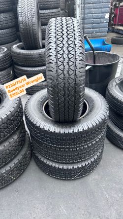 P235/75/15 Goodyear Wrangler 98% Tread Life Semi New All Four