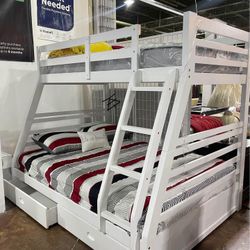 Ashton White 2-Drawer Wood Twin Over Full Bunk Bed
Coaster$10 Down Payment And Financing Available