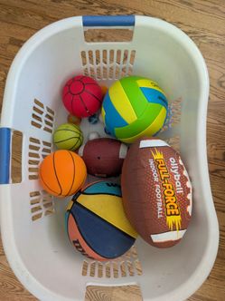 Assorted sports balls
