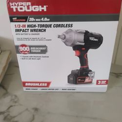 New*-hyper Tough 1/2-in. High- torque Cordless Impact Wrench 900 Ft-lbs.Breakaway Torque