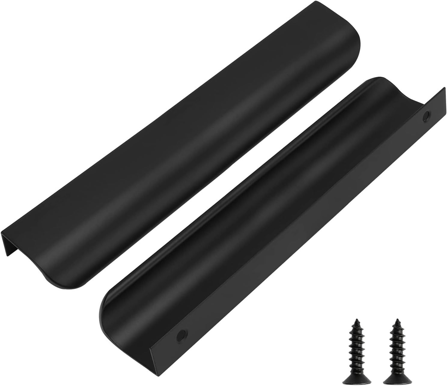25 Pack Kitchen Cabinet Handles 6-1/4 Inch Black Finger Pulls for Cabinets 