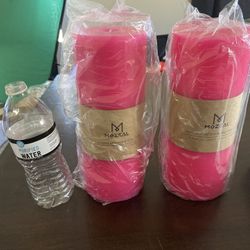 Misael Hand poured Pillar Candles New Pink