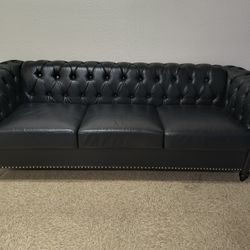 Nice New Studded Leather Couch
