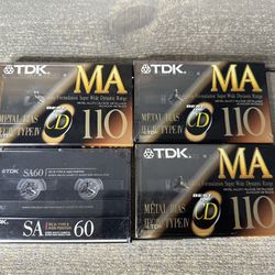 TDK MA 110 Metal Bias IEC IV Type IV Blank Cassette Tapes New Lot 3 SA60 1
