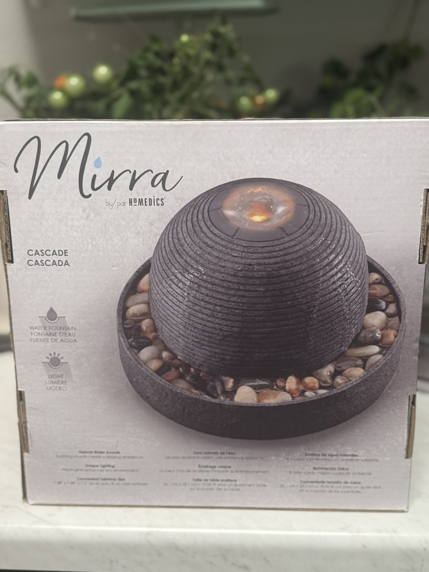 Mirra Homedics Zen Relaxation Tabletop Water Fountain Brand New Never Used