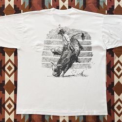 Vintage 1995 Bull Riding Blowout Winkelman Arizona T-Shirt Men’s XL Made in USA