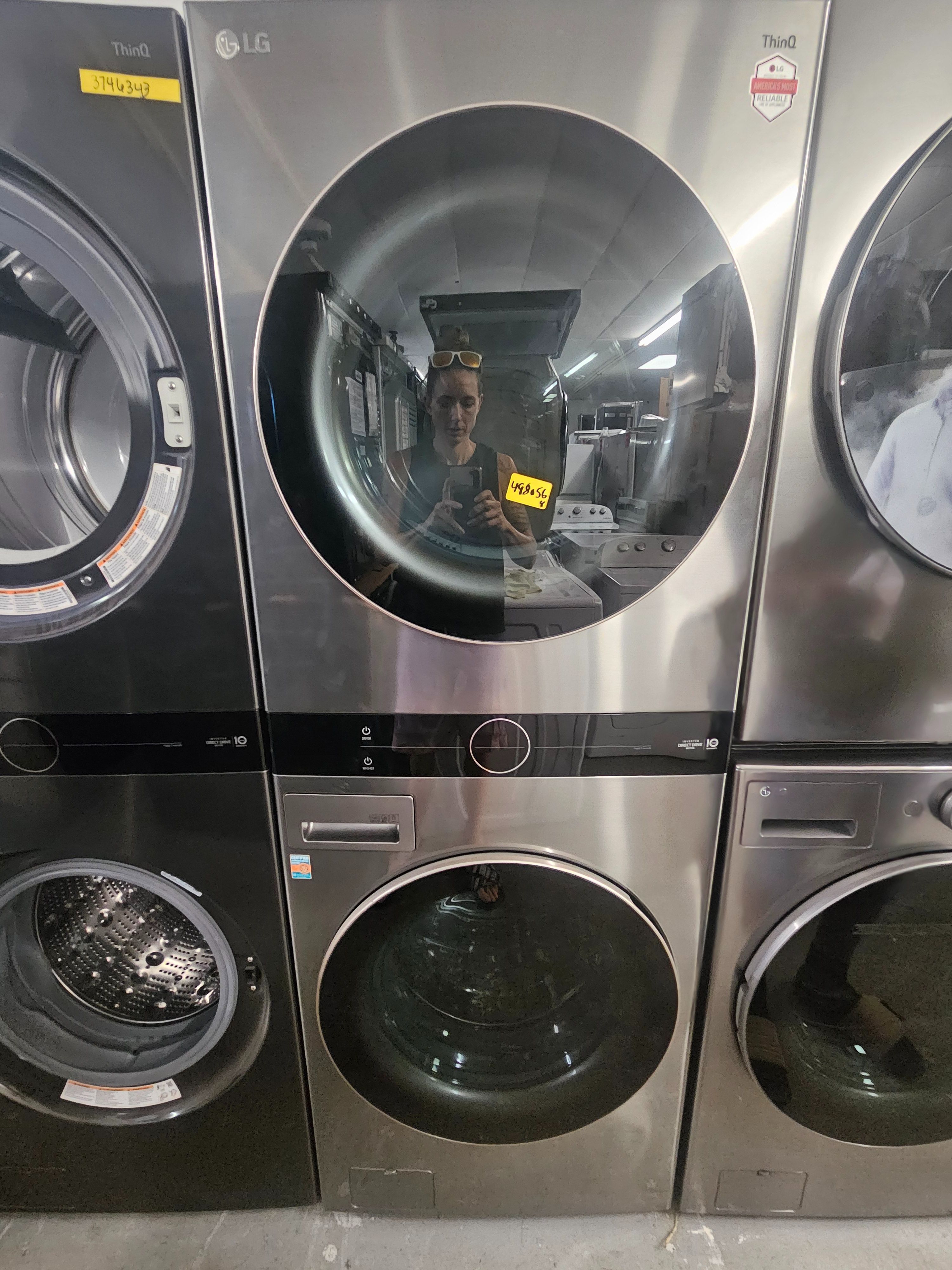 New LG STUDIO Single Unit Front Load WashTower™ with Center Control™ 5.0 cu. ft. Washer and 7.4 cu. ft. Gas Dryer