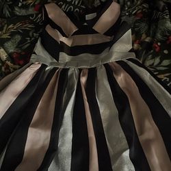 Black,pink,and silver striped dress