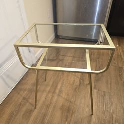 Small Gold And Glass Side Table