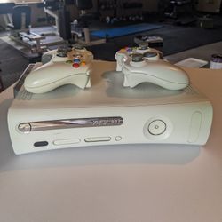 Xbox 360 Console + 2 Controllers – As‑Is, Untested, No Cords