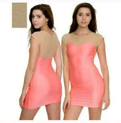 American apparel coral mesh dress