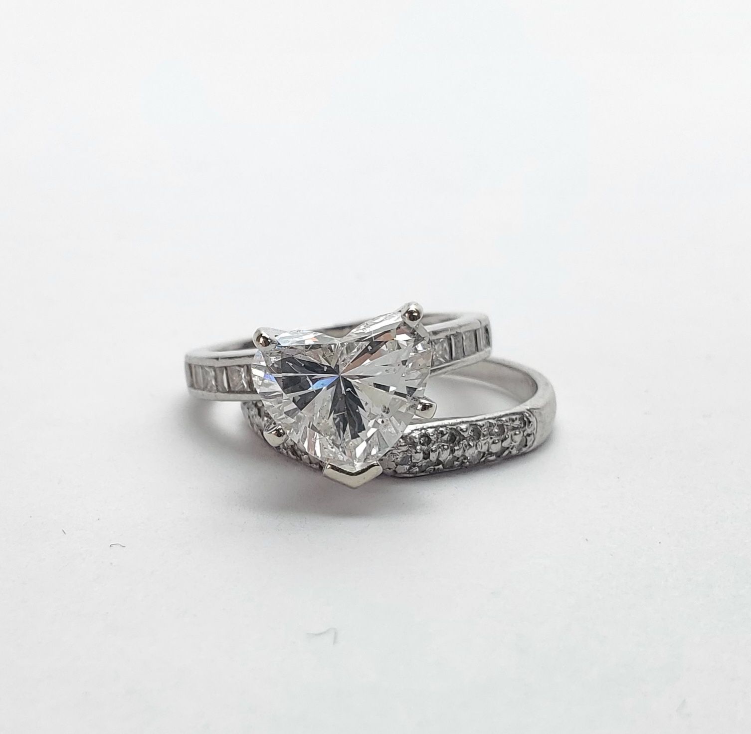 2.96 Carat Engagement Ring And Diamond Wedding Band
