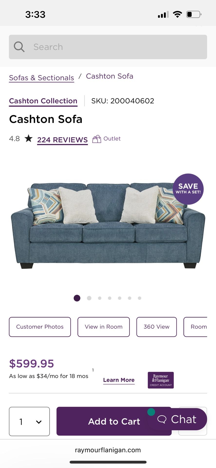 Blue Couch From Raymour And Flanigan