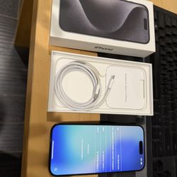 MTQM3LL/A iPhone 15 Pro, Black Titanium, 128GB