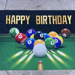 Happy birthday pool table back drop