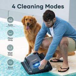 Aiper Scuba S1 Robotic Pool Cleaner, 150 Min Battery Life, WavePath 2.0 Smart Navigation, Over-The-Waterline Scrubbing, for Inground and Above Ground 