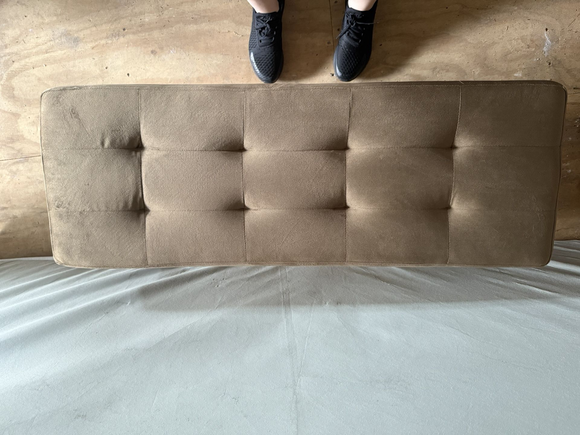 Brown Suede Bench