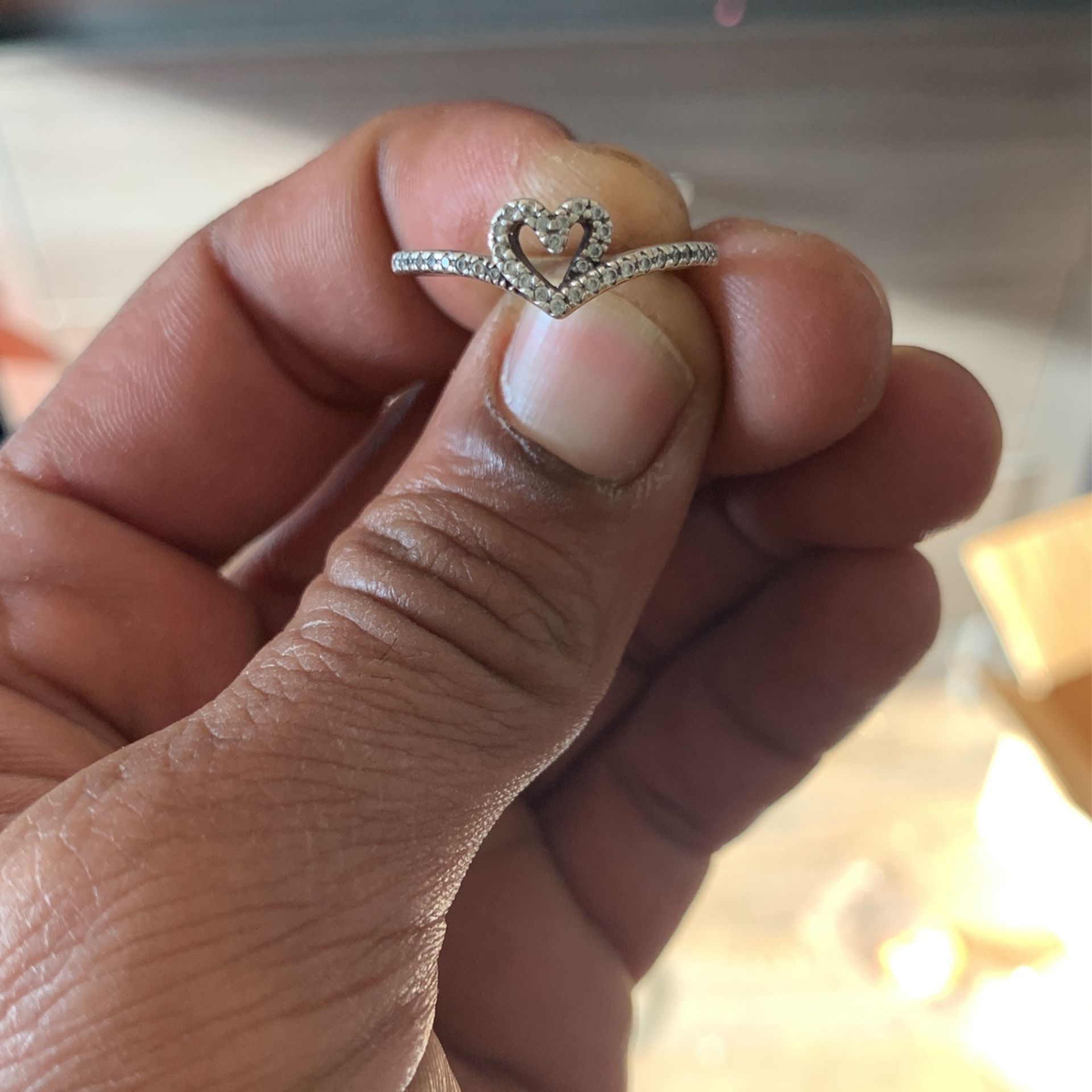 Silver Twist Heart Ring 