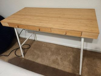 Bamboo Top Desk with Three Drawers