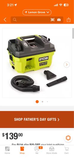 Ryobi wet and dry vacuum