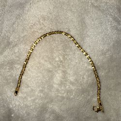 Gold Plated Twisted Rock Bracelet 