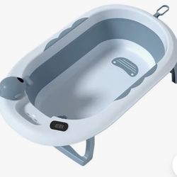 NEW! Collapsible Bathtub for Baby/Toddler with temperature reader. Blue