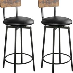  Bar Stools Set of 2, Swivel Barstools