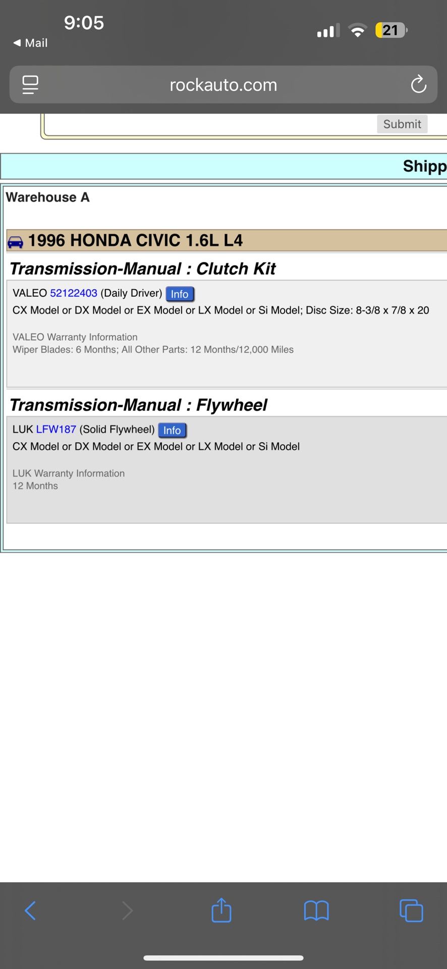 Honda 96 Clutch & Flywheel