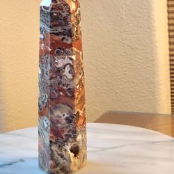 1.27 Lbs (577g) Duzy Money Agate Tower Quartz Crystal 