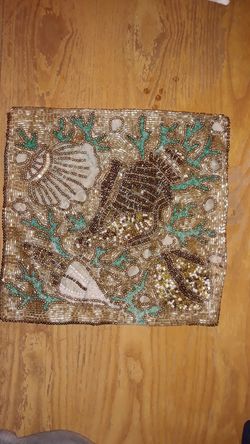 Tuesday Morning Glass Beaded Throw Pillow