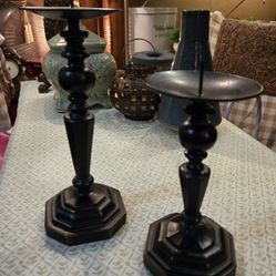 Pair Of Metal  Square Nest Candle Holders 