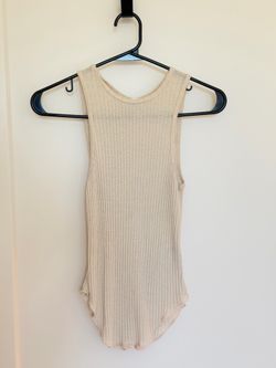 Song of Style beige ribbed knit tank top, size XS
