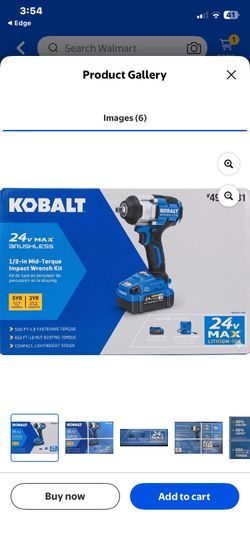 Kobalt 24V Max Brushless Impact Wrench Set- Great Condition