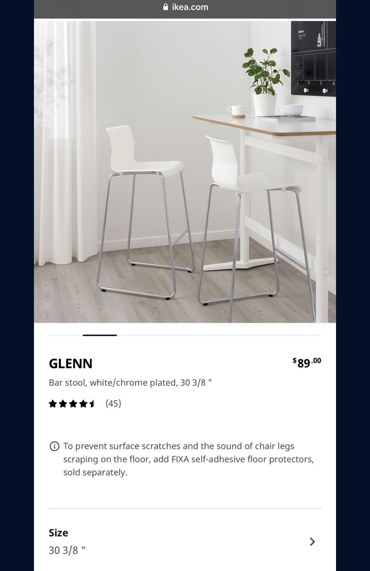 Ikea Bar Stool Dimensions Cm FRANKLIN Bar Stool With Backrest