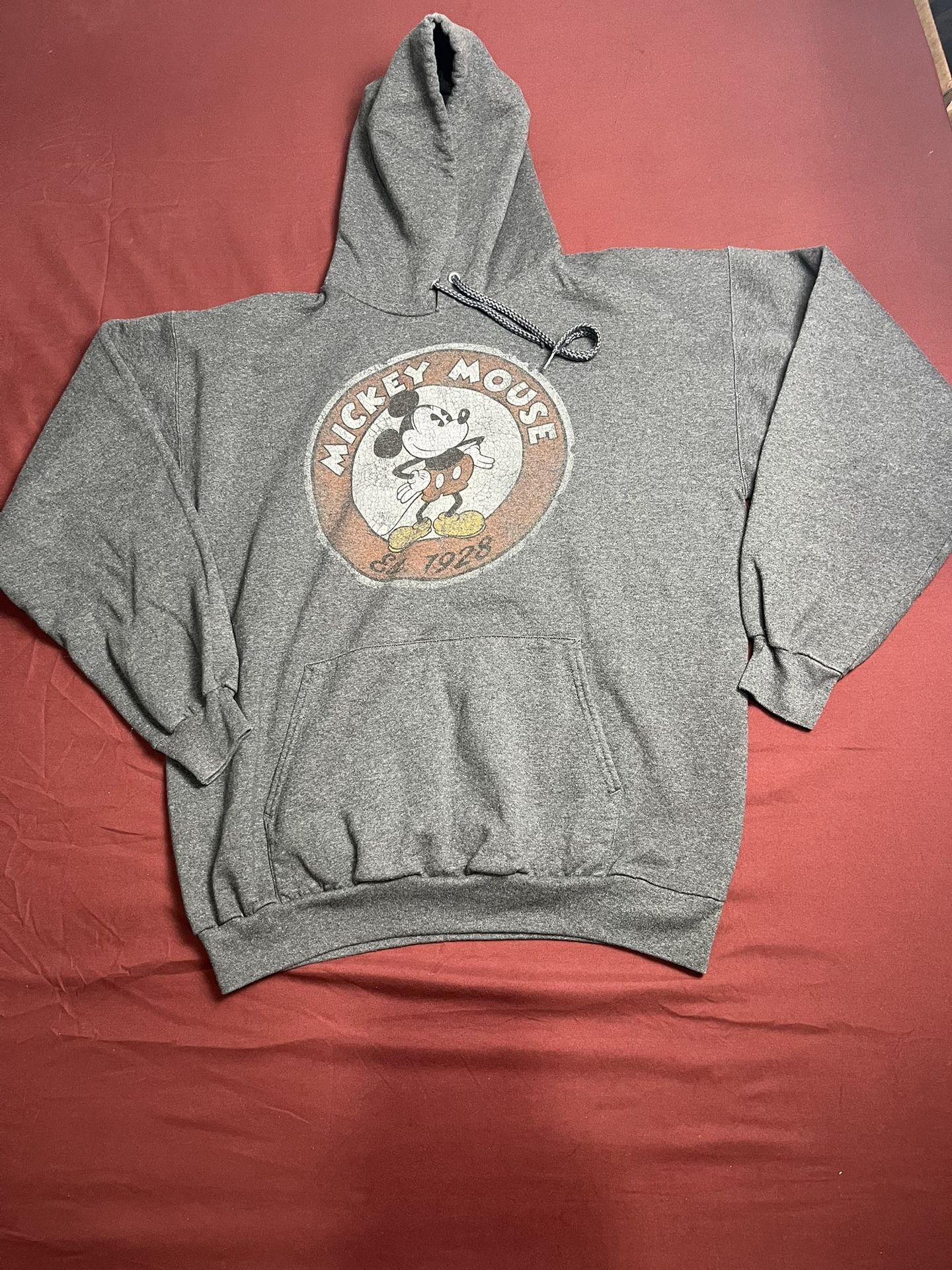 Disney Mickey Mouse Retro Logo Pullover Hoodie Size XL Classic Cartoon Parks