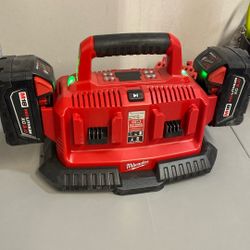 M18 Milwaukee 6-Pack Charger & (2) 3Ah M18 Batteries
