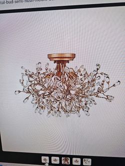 Crystal Branch Flush Mount Chandelier